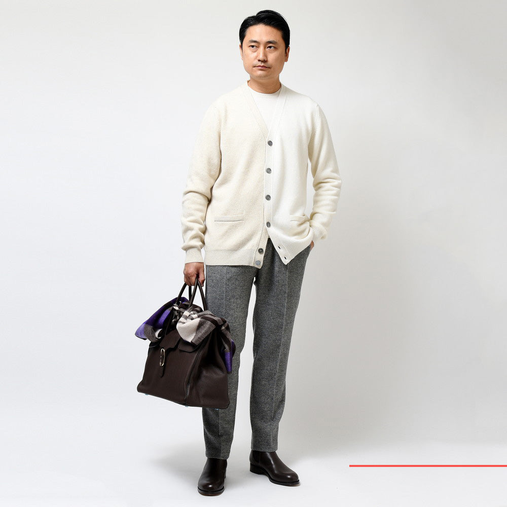 BEGG X CO(ベグ アンド コー) ハイゲージカシミアバイカラーニットカーディガン Two Tone Cardigan