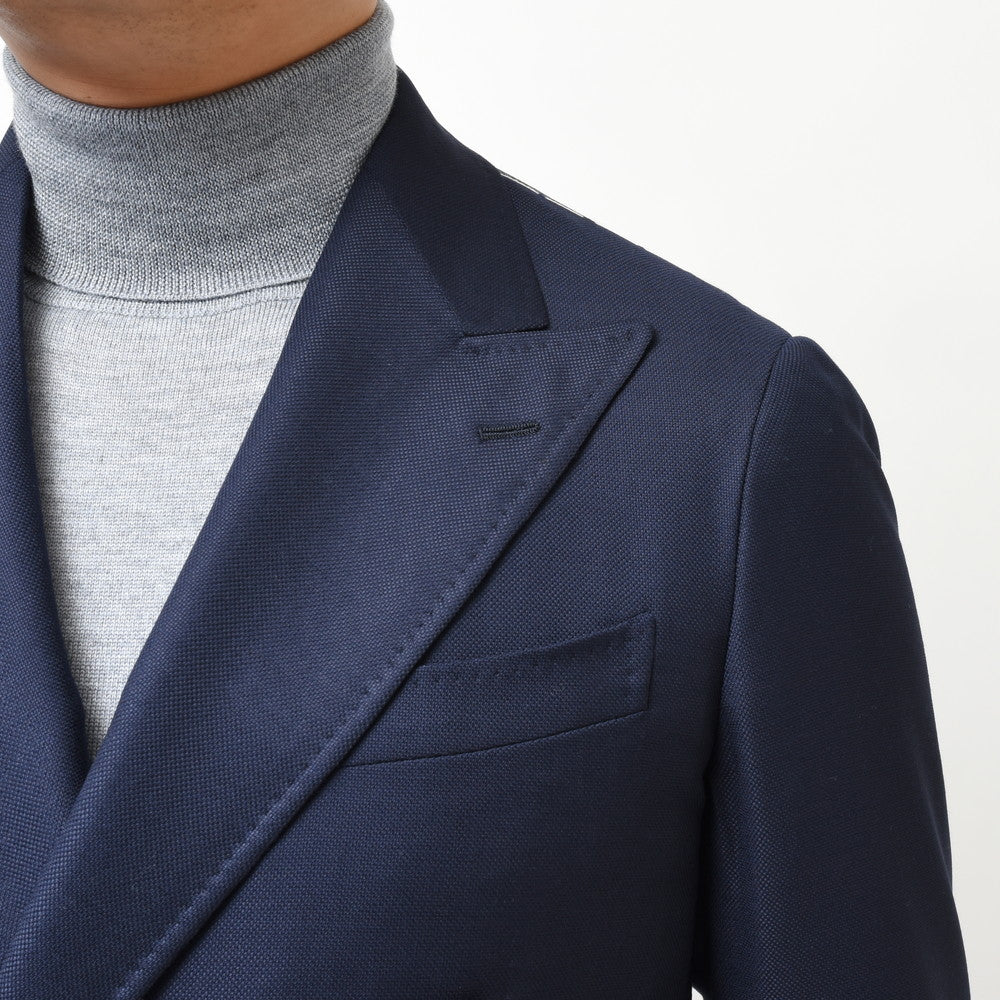 guji(グジ) SUPER150'sウールホップサックソリッド6Bダブルジャケット (MADE BY RING JACKET / LoroPianaファブリック使用)