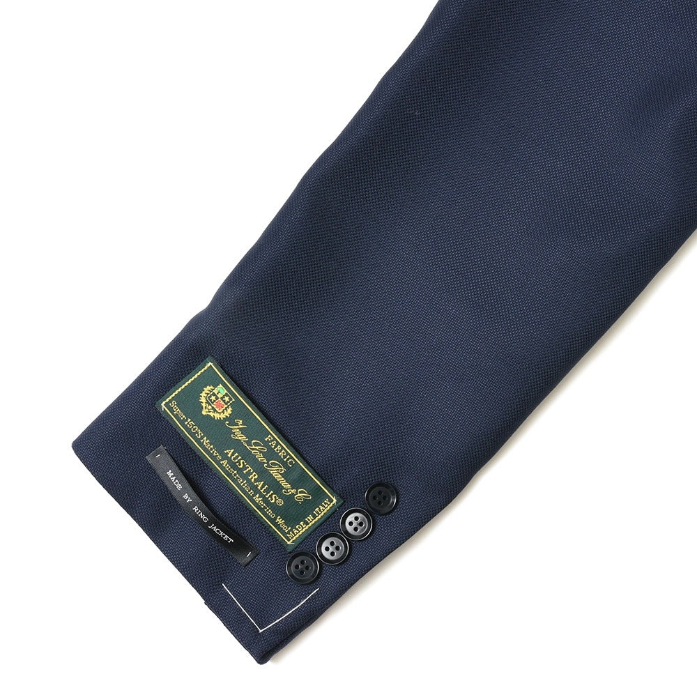 guji(グジ) SUPER150'sウールホップサックソリッド6Bダブルジャケット (MADE BY RING JACKET / LoroPianaファブリック使用)