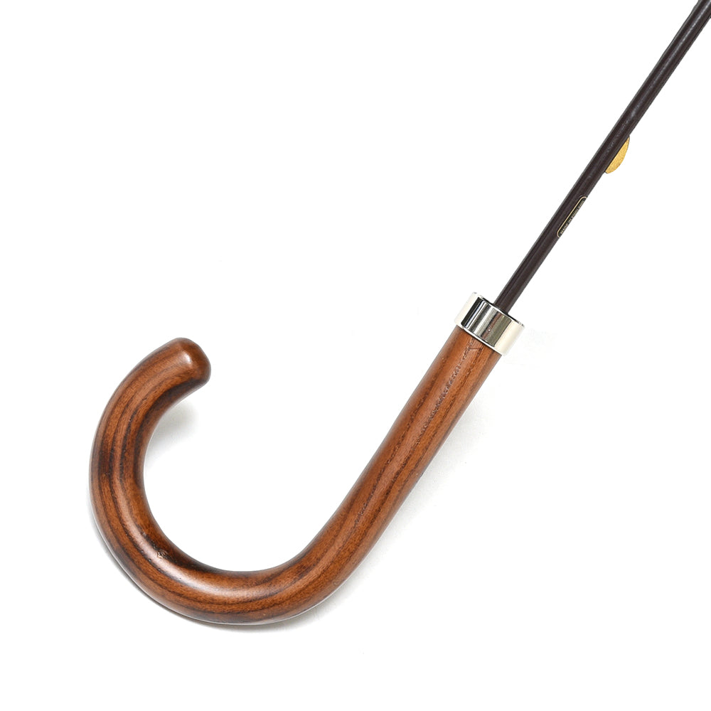 FOX UMBRELLAS(フォックス アンブレラ) ウォーターレペレントポリエステルグレンチェックダークグレインドオークハンドルロングアンブレラ GT1