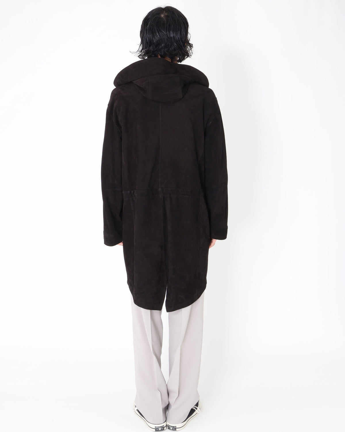 FOCUS(フォーカス) シルバーZIP SPレザー スエードモッズコート / ブラック