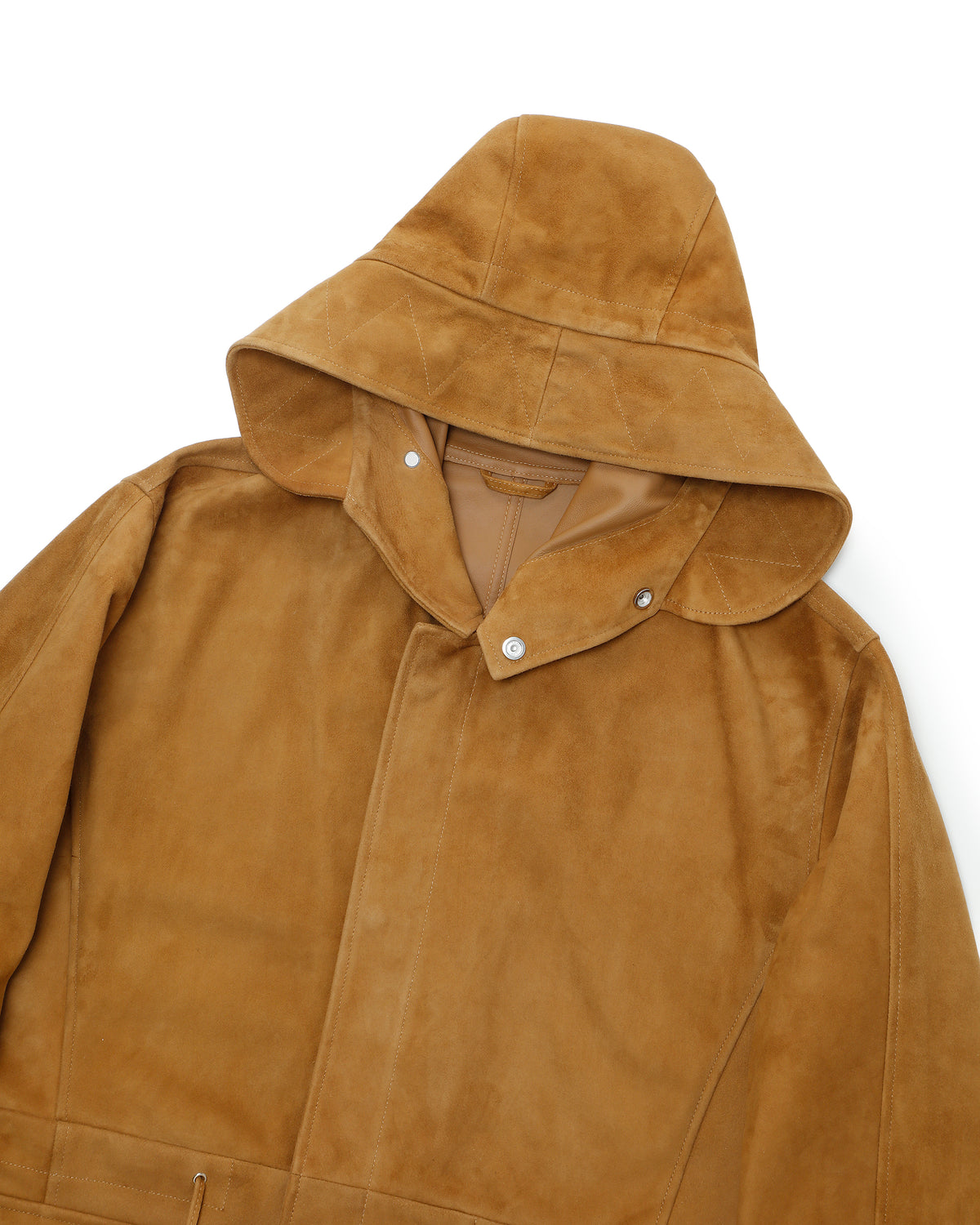 FOCUS(フォーカス) シルバーZIP SPレザー スエードモッズコート / キャメル