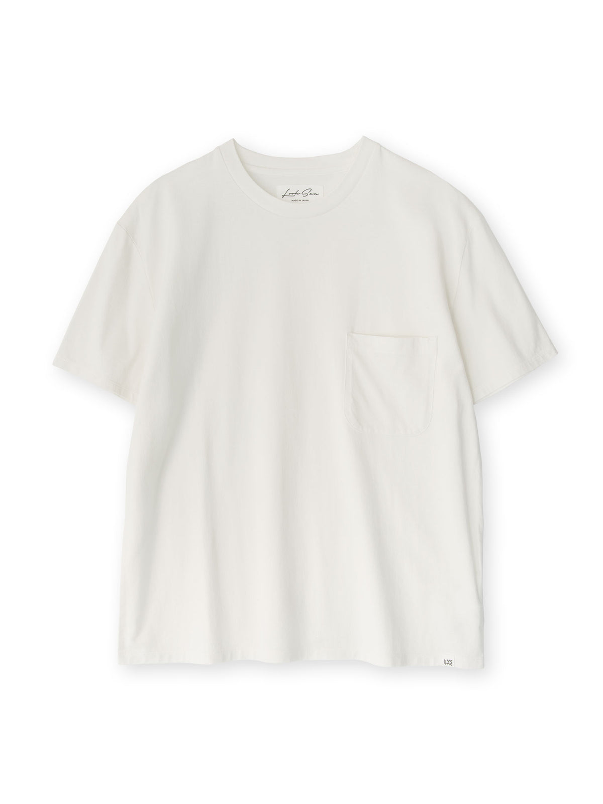 コットン&シルク クルーネック天竺Tシャツ (オフホワイト)