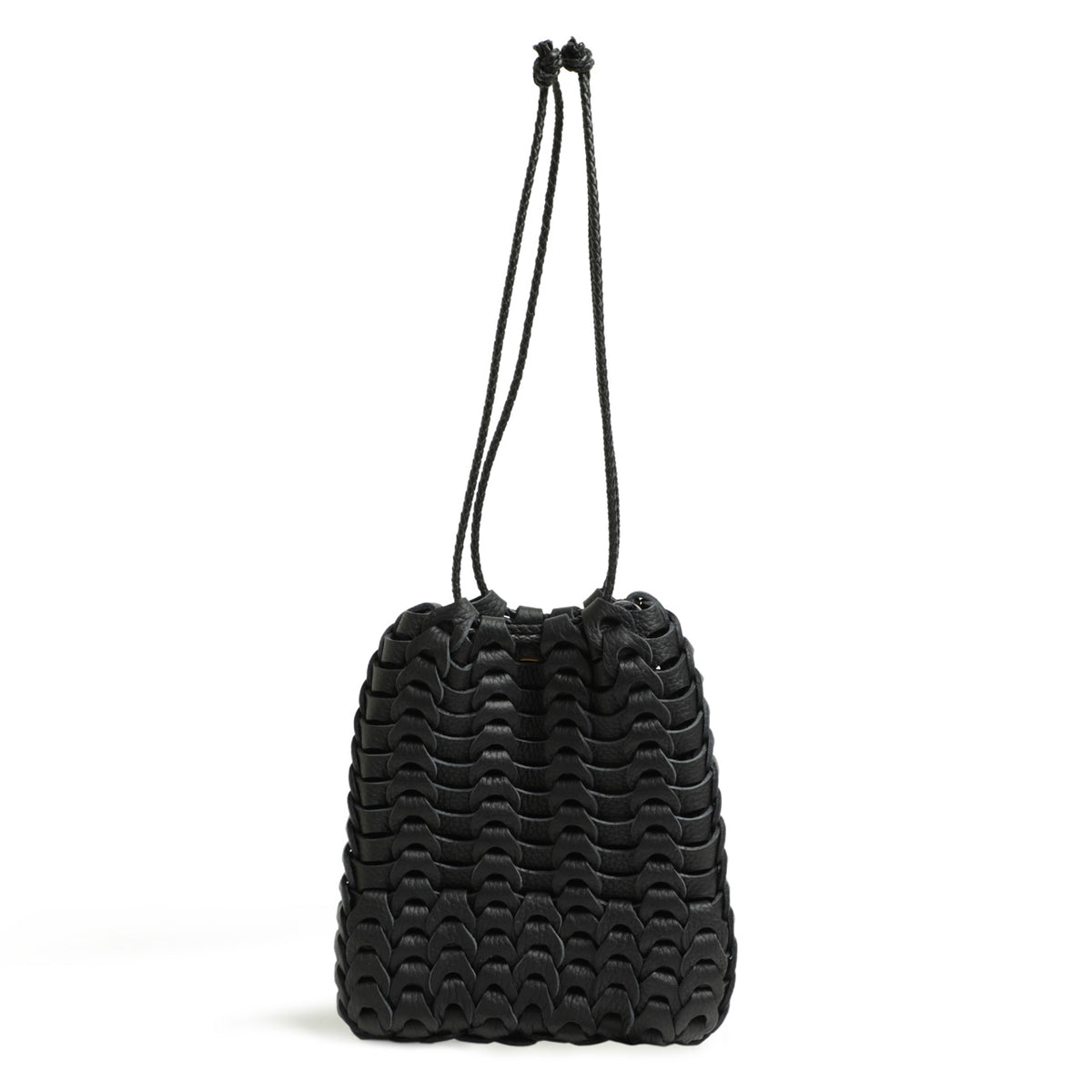 il micio イルミーチョ バッグ 巾着 ドローストリング レザー ブルレザー BOHO B-3 SACHETO NERO ブラック