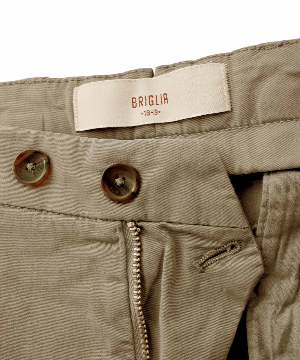 BRIGLIA 1949 BG07 コットンストレッチ ワンプリーツ テーパードパンツ【B.R.CHANNELご紹介モデル】