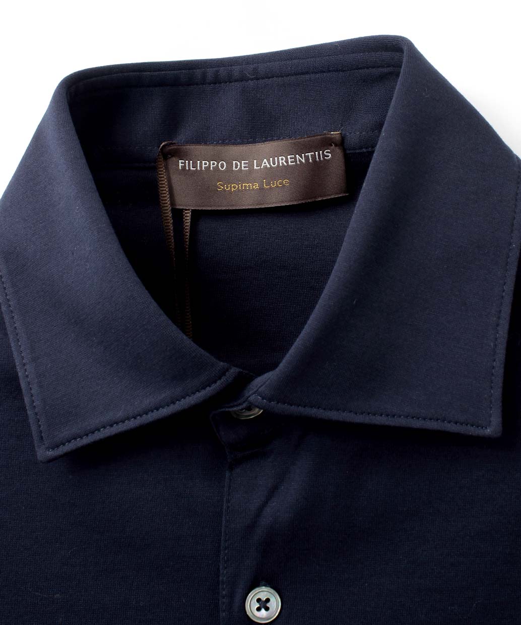 FILIPPO DE LAURENTIIS スーピマコットン レギュラーカラー ジャージーシャツ【B.R.CHANNELご紹介モデル】