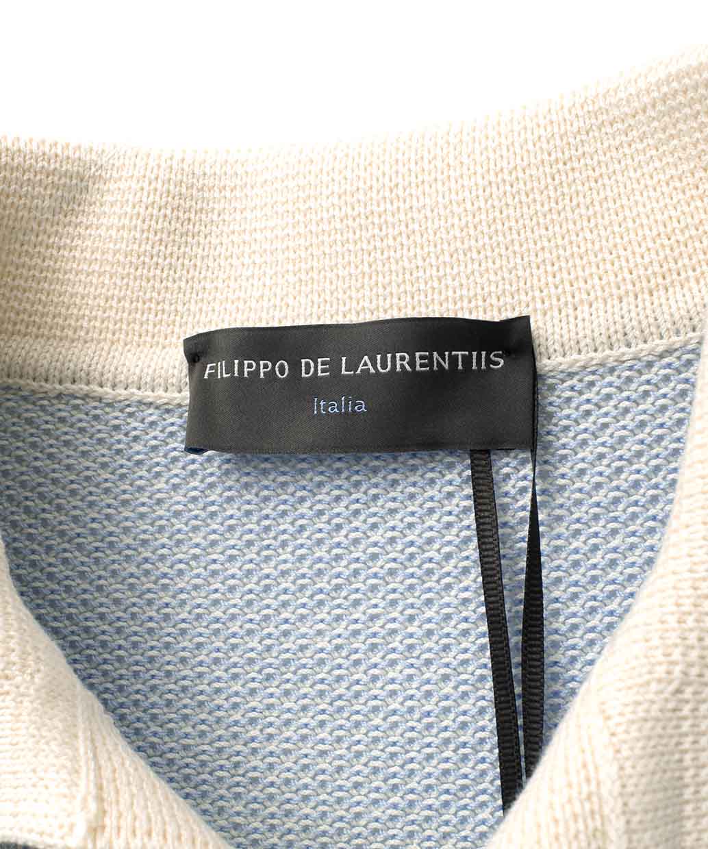 FILIPPO DE LAURENTIIS コットン スキッパー 配色ニットポロ