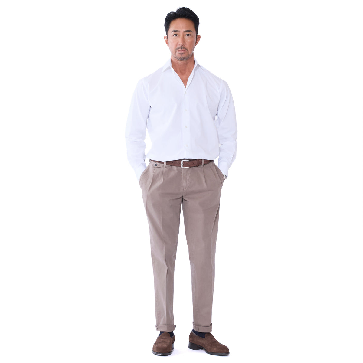 BRIGLIA 1949〈ブリリア 1949〉 BG02 コットンストレッチ 2プリーツパンツ