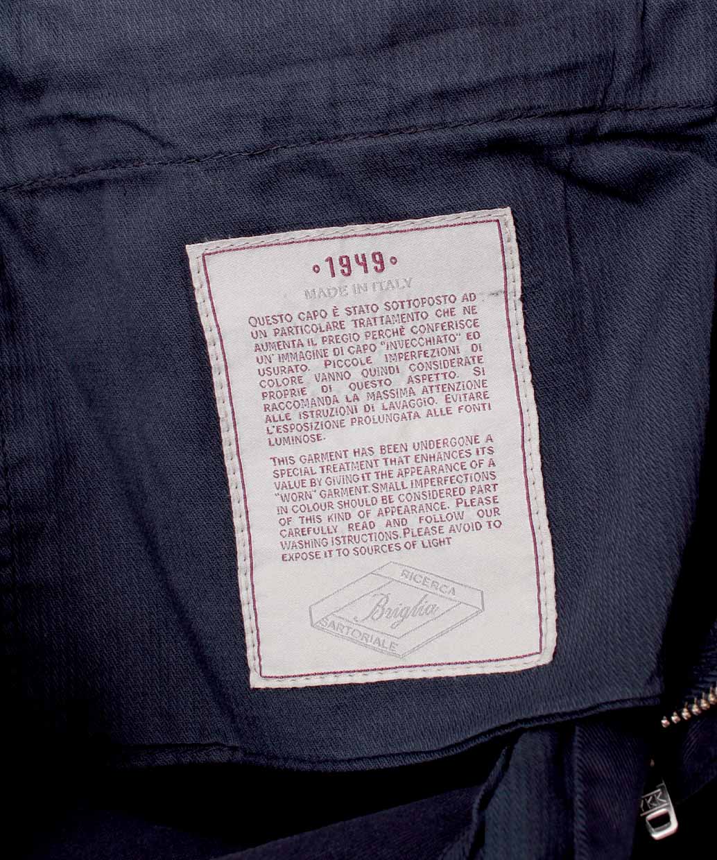 BRIGLIA 1949 BG07 コットン ストレッチ ワンプリーツ パンツ【B.R.CHANNELご紹介モデル】【干場氏モデル】