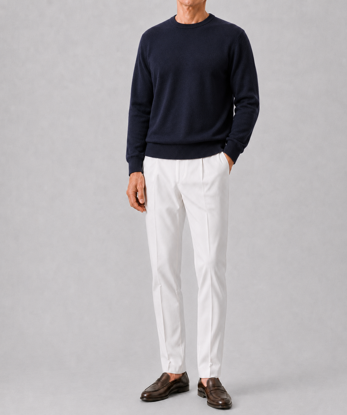 FILIPPO DE LAURENTIIS〈フィリッポ デ ローレンティス〉 ウールカシミヤ クルーネック ニット