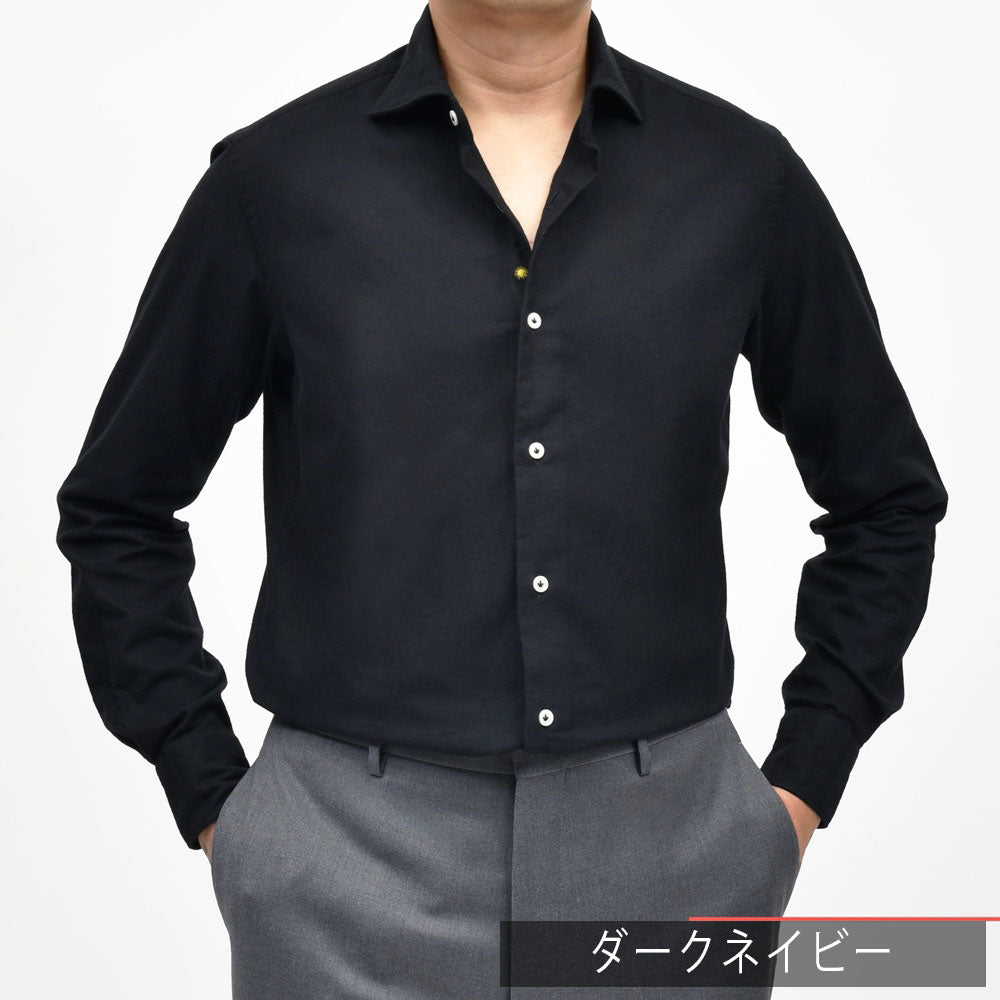 Giannetto（ジャンネット） コットンライトネルセミワイドカラーシャツ SLIM FIT/513600L81 11052002109