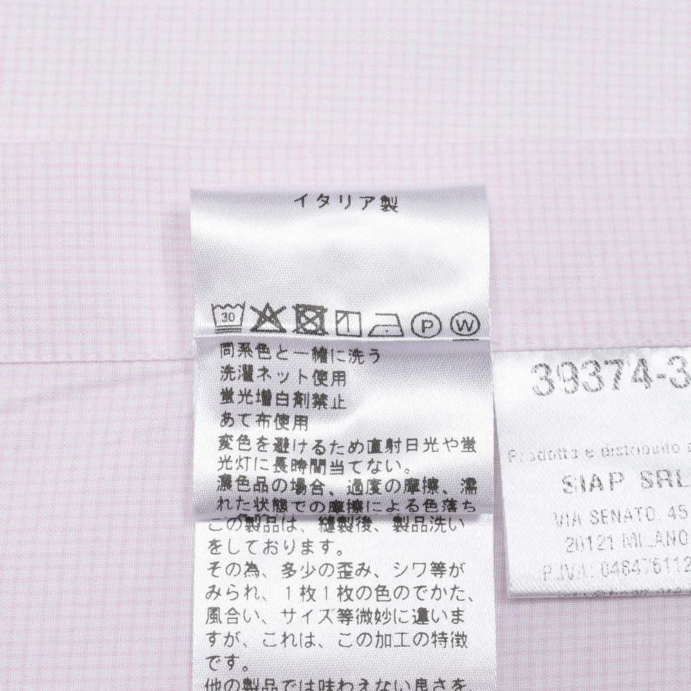 Finamore（フィナモレ） LUIGIルイジ/BALIバーリ 120/2コットングラフチェックワイドカラーシャツ 11061003039