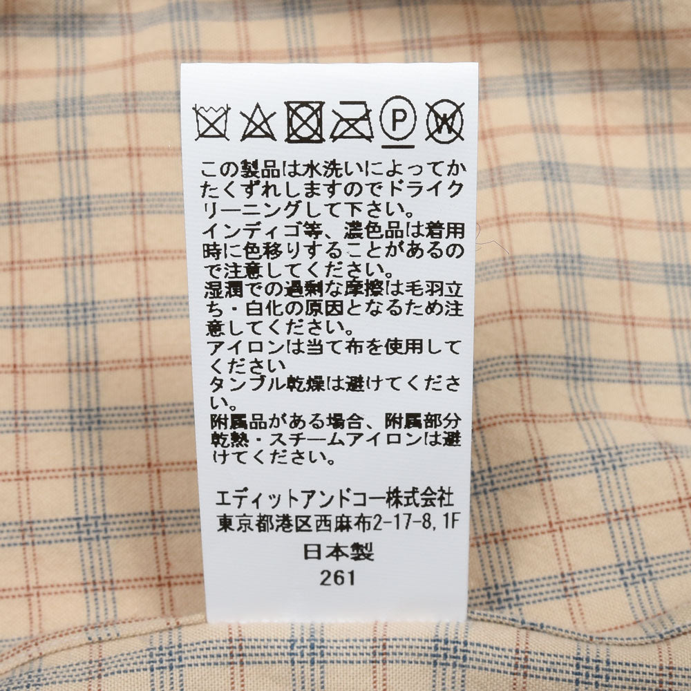 la favola（ラファーヴォラ） コットンチェックシャツ BIG SHIRT S10 11061401146