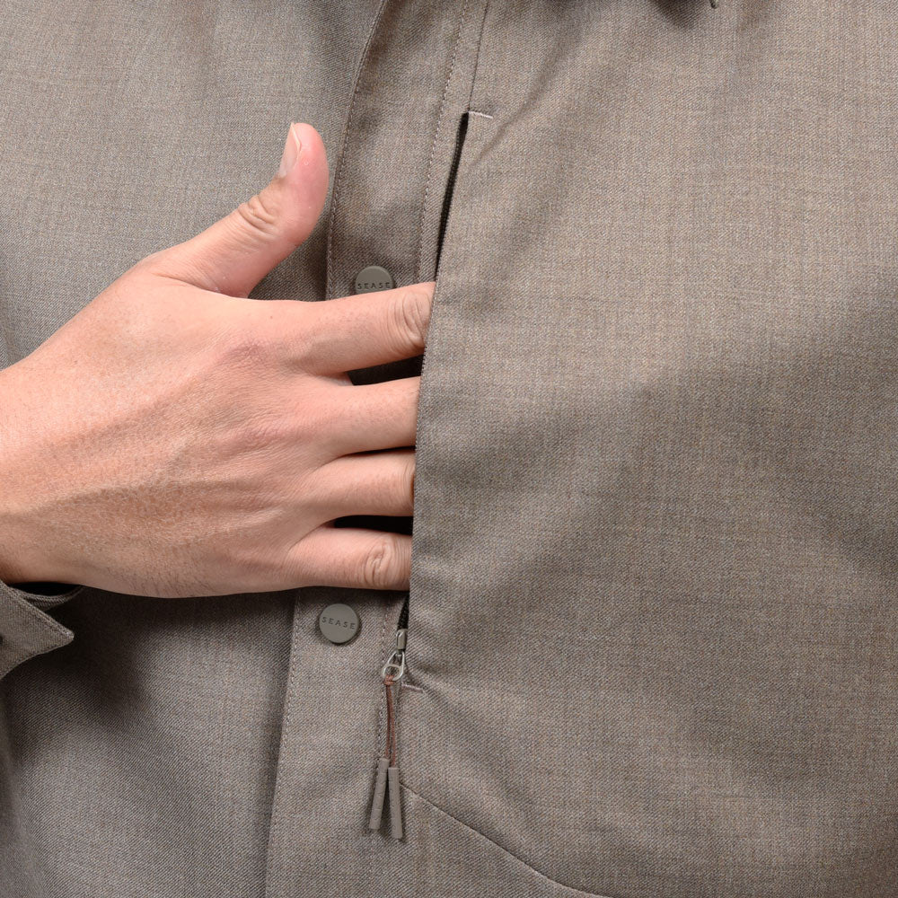 SEASE（シーズ）NEW GATE SHIRT ウールギャバジンオーバーシャツ SI039TN700 11062016039