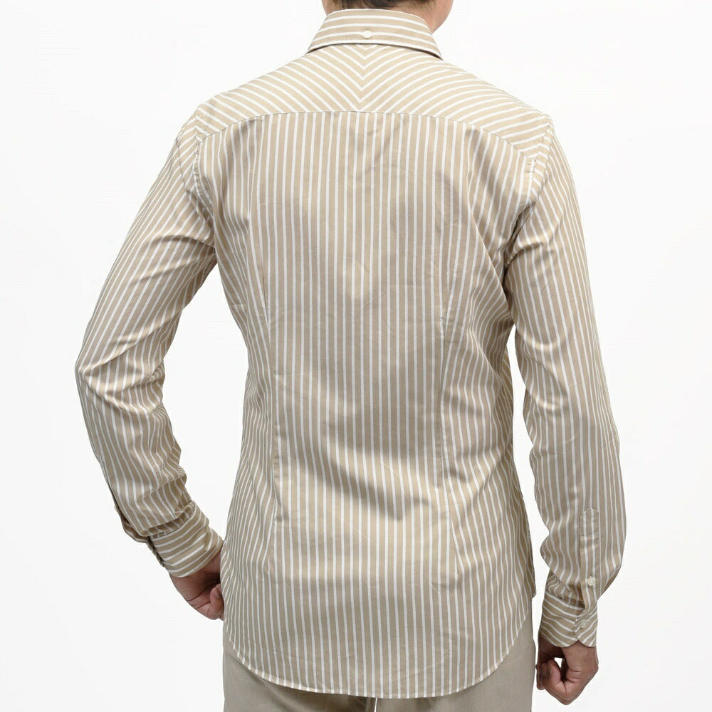 GLANSHIRT（グランシャツ） コットンブロードストライプセミワイドカラーシャツ 476-51404(M) 11065301052