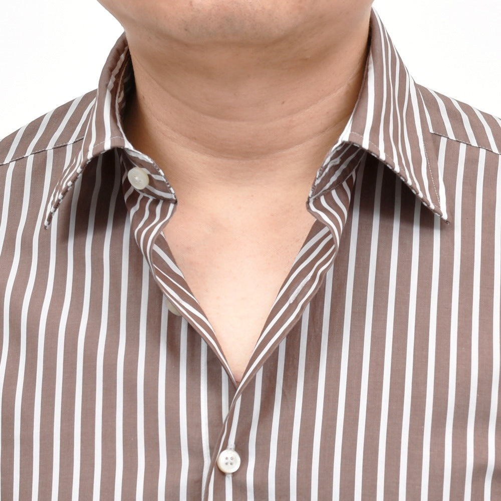 GLANSHIRT（グランシャツ） コットンブロードストライプセミワイドカラーシャツ 476-51404(M) 11065301052