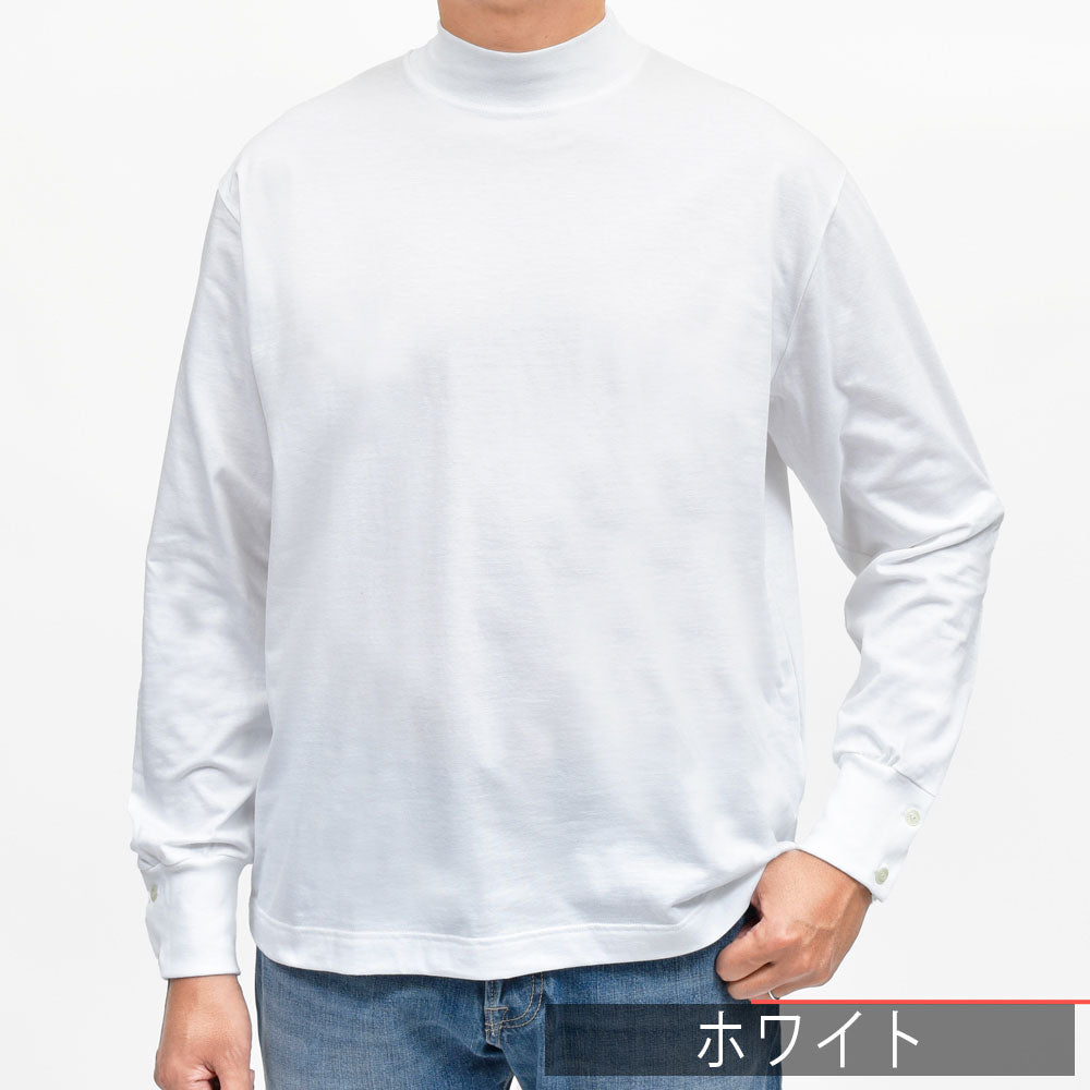 ELACIO（エラシオ） Moselモーゼル コットンスムースジャージL/Sモックネックカットソー 12052007020