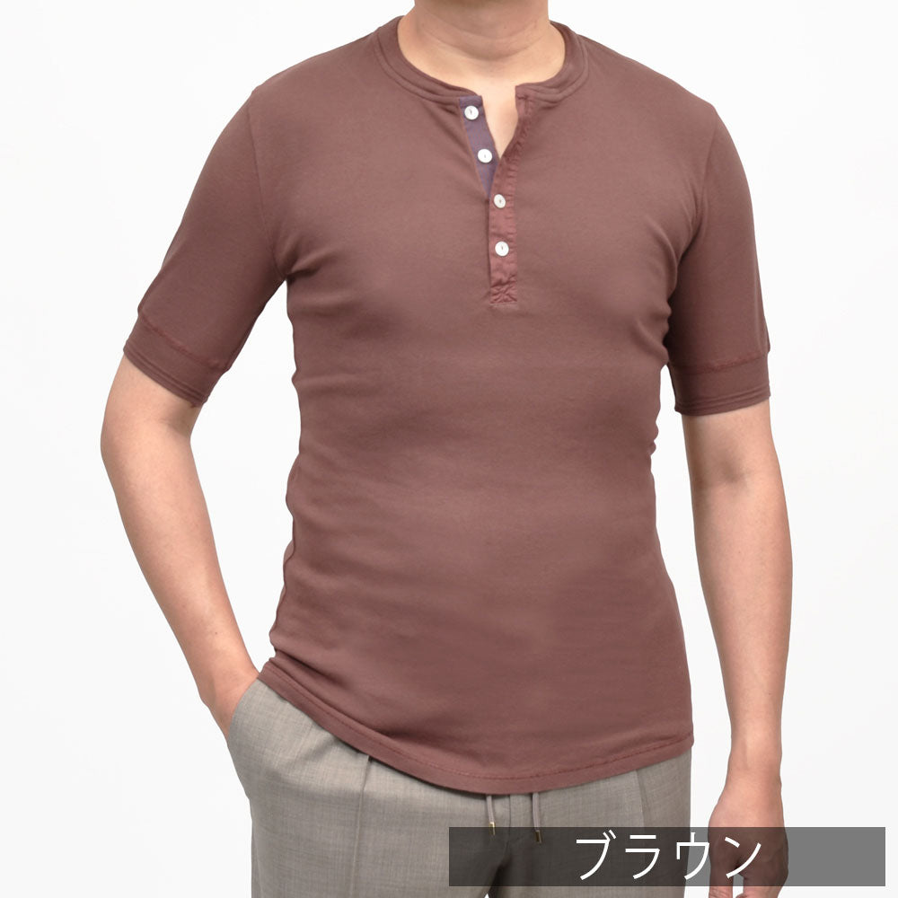 Schiesser（シーサー） オーガニックコットンフライスS/Sヘンリーネックカットソー KARL-HEINZ 12161000113