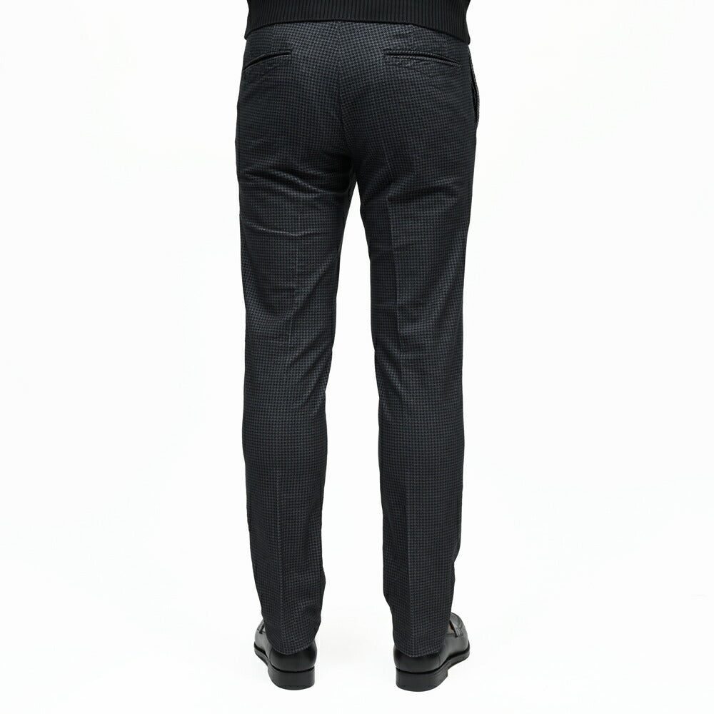 INCOTEX SLACKS（インコテックス スラックス） SLIM FIT ガーメントダイコットンストレッチネルハウンドトゥースプリントテーパードパンツ 18S100-40593/21507 13052001052