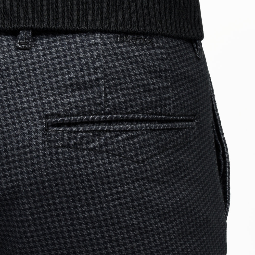 INCOTEX SLACKS（インコテックス スラックス） SLIM FIT ガーメントダイコットンストレッチネルハウンドトゥースプリントテーパードパンツ 18S100-40593/21507 13052001052