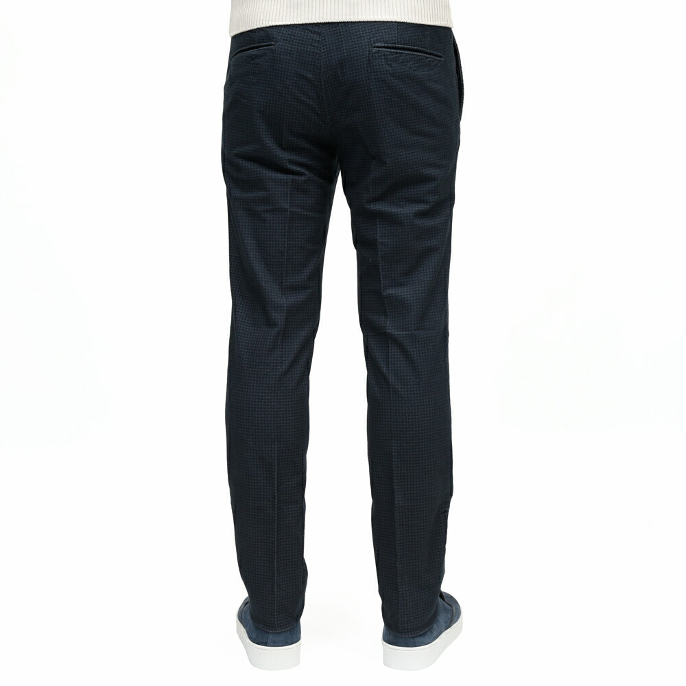 INCOTEX SLACKS（インコテックス スラックス） SLIM FIT ガーメントダイコットンストレッチネルハウンドトゥースプリントテーパードパンツ 18S100-40593/21515 13052003052