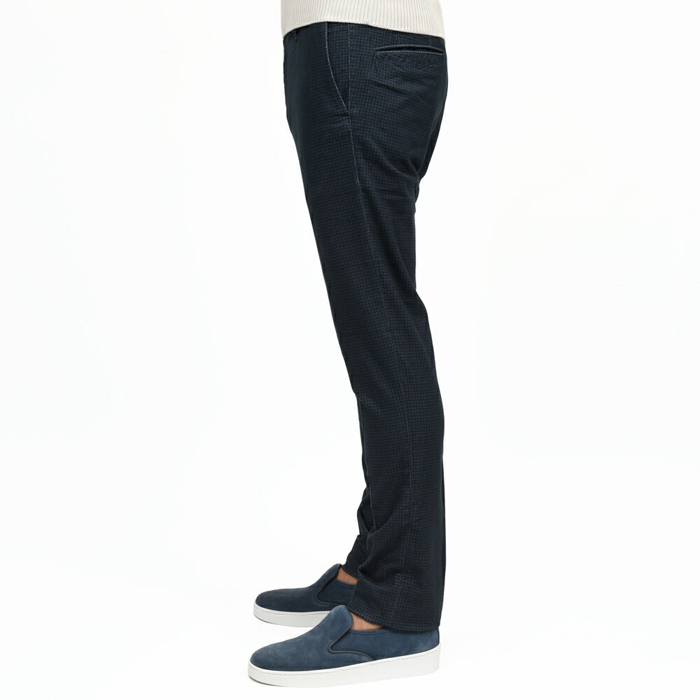 INCOTEX SLACKS（インコテックス スラックス） SLIM FIT ガーメントダイコットンストレッチネルハウンドトゥースプリントテーパードパンツ 18S100-40593/21515 13052003052
