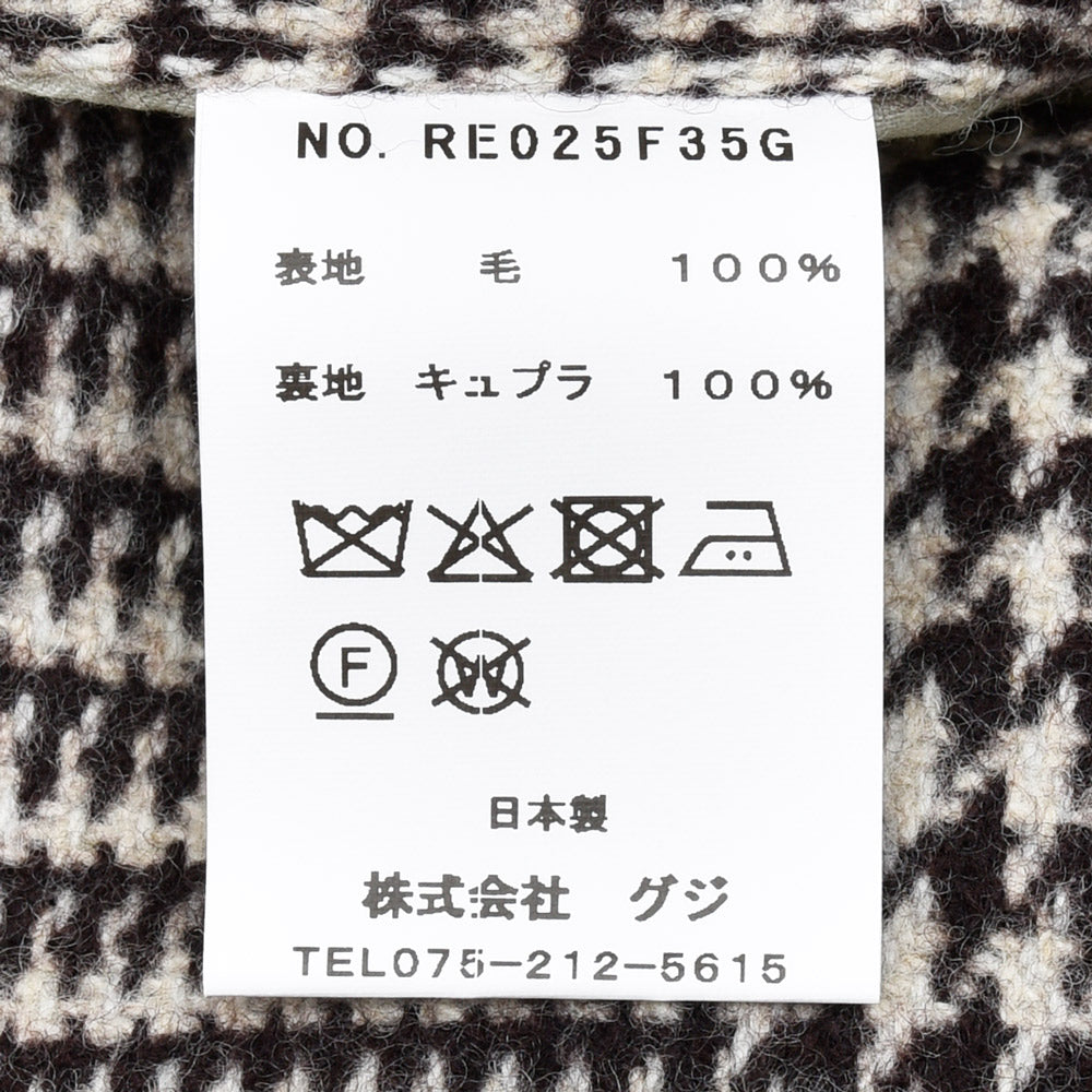 guji（グジ） ウールソフトツイードグレンチェック1プリーツパンツ MADE BY RING JACKET / FOX BROTHERS 13052203028