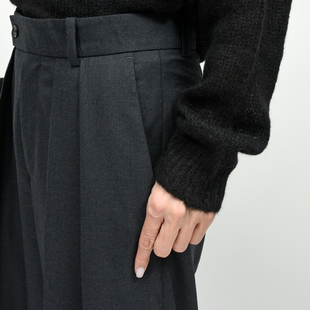 LA COLLECTION（ラ コレクション） ウールサージ2インプリーツワイドパンツ IRA TROUSERS genderless 13052701039