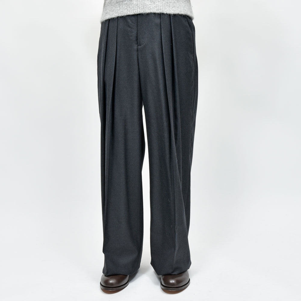 LA COLLECTION（ラ コレクション） ウールサージ2インプリーツワイドパンツ IRA TROUSERS genderless 13052701039