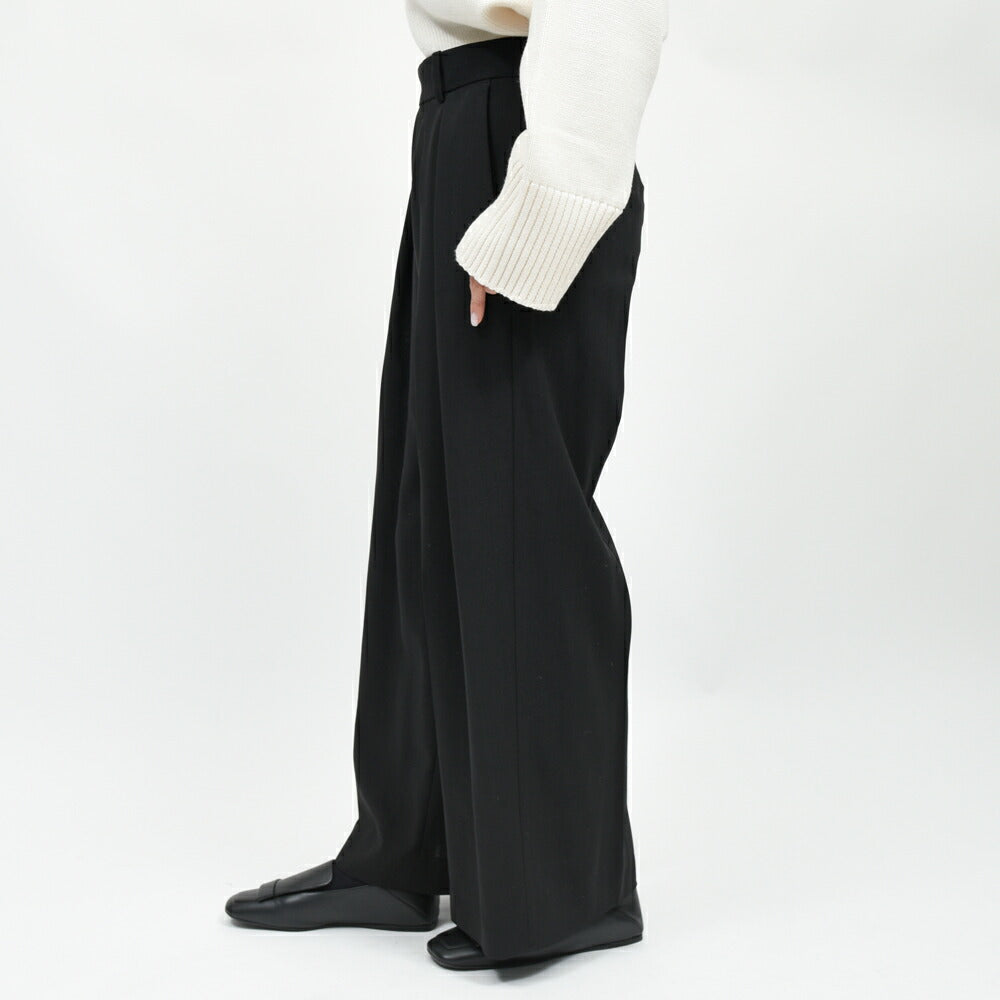 LA COLLECTION（ラ コレクション） ウールサージ2インプリーツワイドパンツ IRA TROUSERS genderless 13052701039