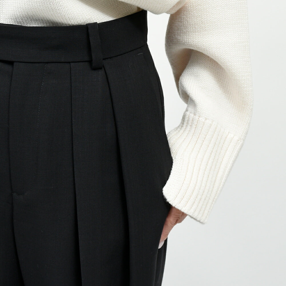 LA COLLECTION（ラ コレクション） ウールサージ2インプリーツワイドパンツ IRA TROUSERS genderless 13052701039