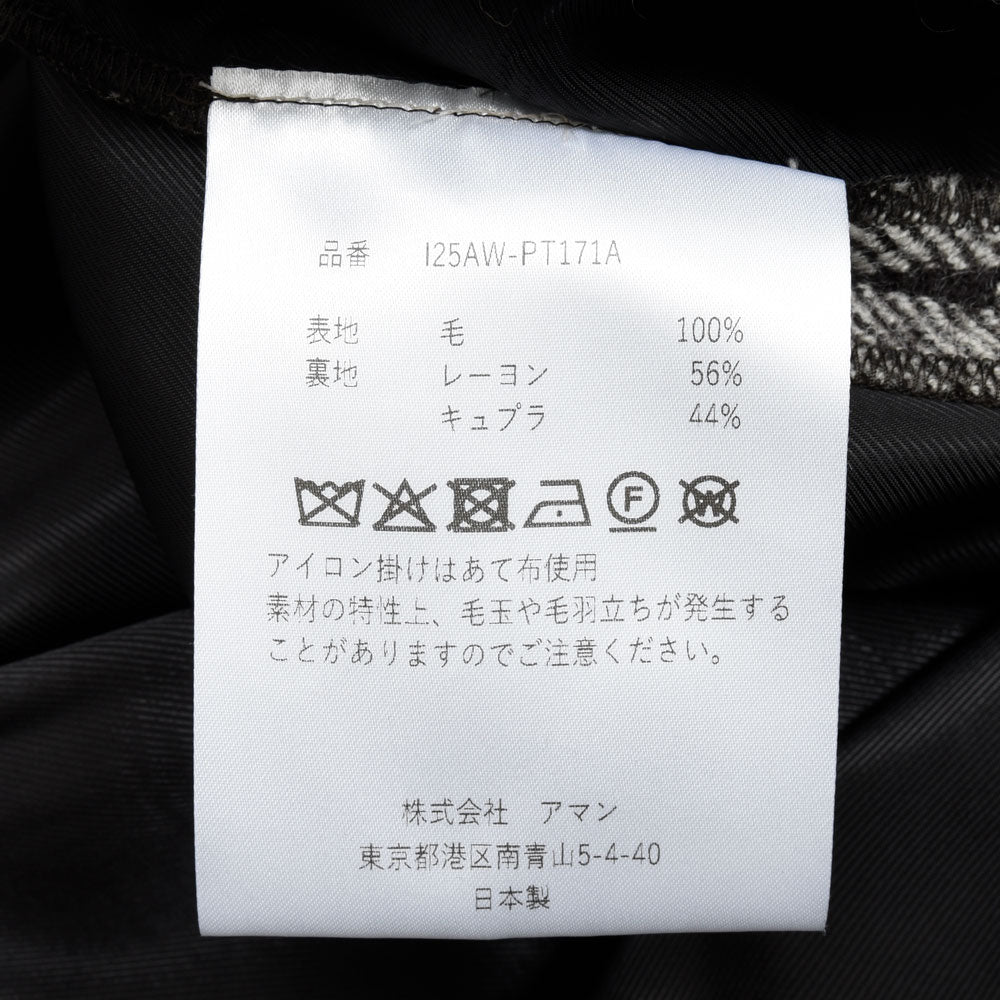 INSCRIRE(アンスクリア) ウールチェック1Pワイドパンツ PT171A genderless 13052702039