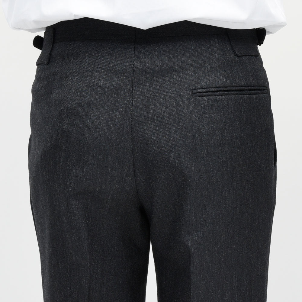 garoh（ガロウ） pant02 ハイツイストウールトロピカル2プリーツサイドアジャスターテーパードパンツ 13061800187