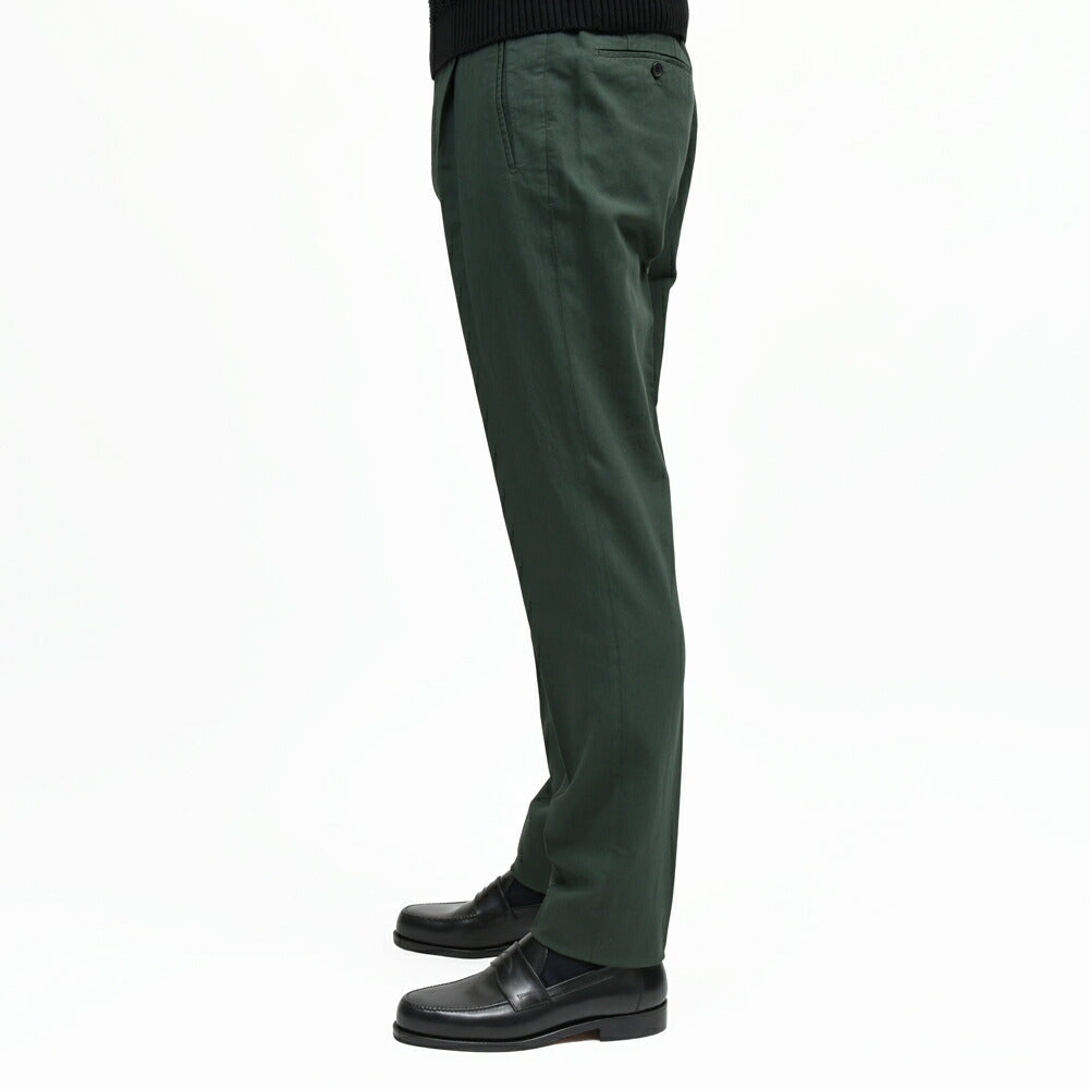 INCOTEX（インコテックス） TAPERED FIT ウォッシャブルコットンリネンギャバジン1プリーツテーパードパンツ ZX541W/470-51554(M) 13065305052