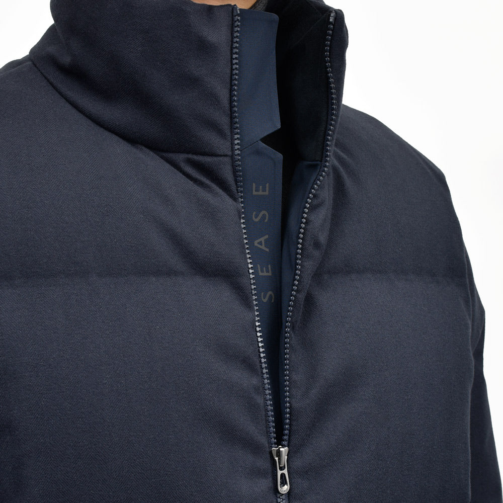 SEASE（シーズ） TRIBECA DOWN JACKET ウォーターレペレントコットンカシミアヘリンボーンスタンドカラーダウンブルゾン OP037TN480 14052000039