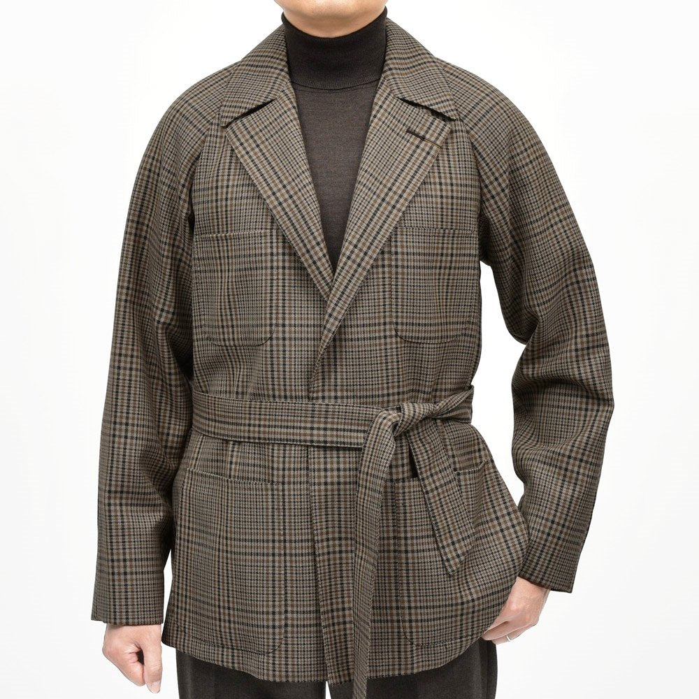 ORBIUM（オルビウム） H.M.Robe H.M.ローブ ウールバスケットグレンチェックローブジャケット 07510680075 14052000129