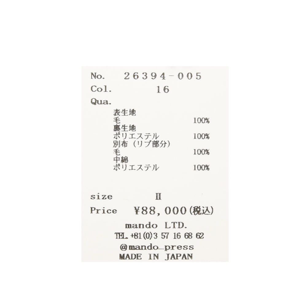 mando（マンド）ウールブークレパデットブルゾン 26394-005 14062401037