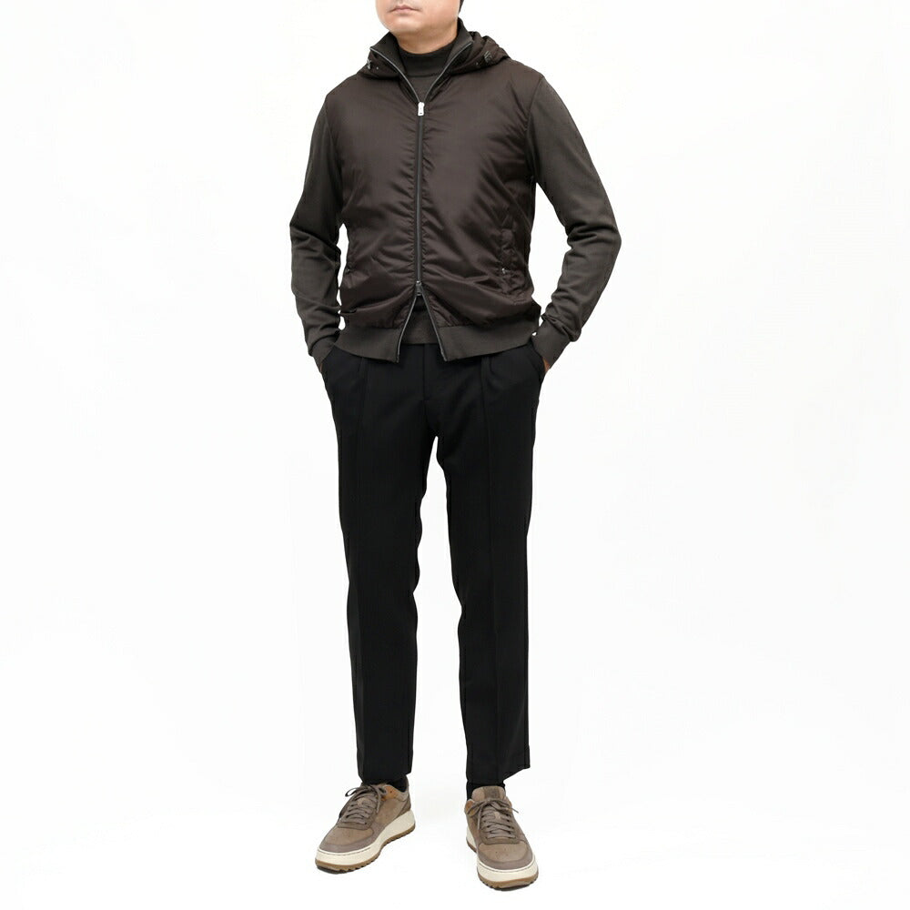 HERNO（ヘルノ）<br>RESORTリゾート ポリエステル×コットンニットハイブリッドブルゾン MC00052UR-72109 14062601132