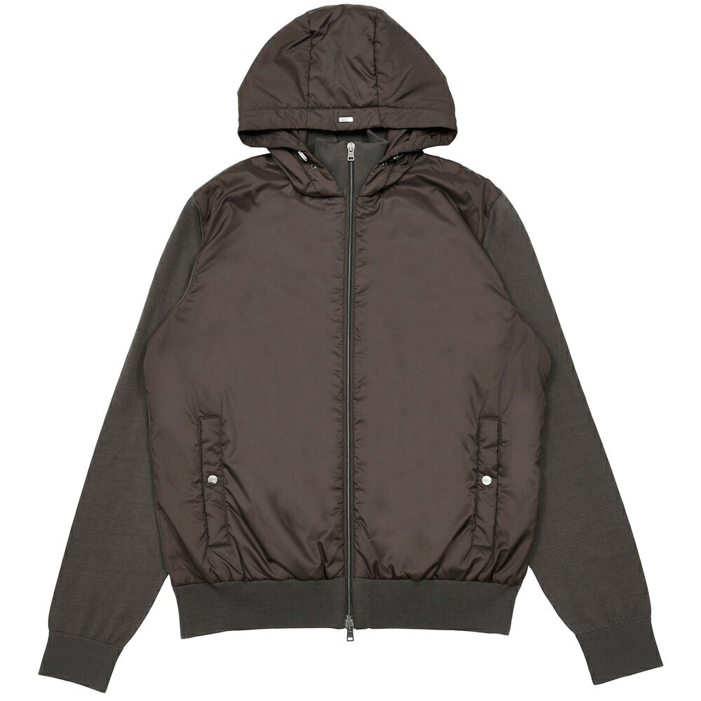 HERNO（ヘルノ）<br>RESORTリゾート ポリエステル×コットンニットハイブリッドブルゾン MC00052UR-72109 14062601132