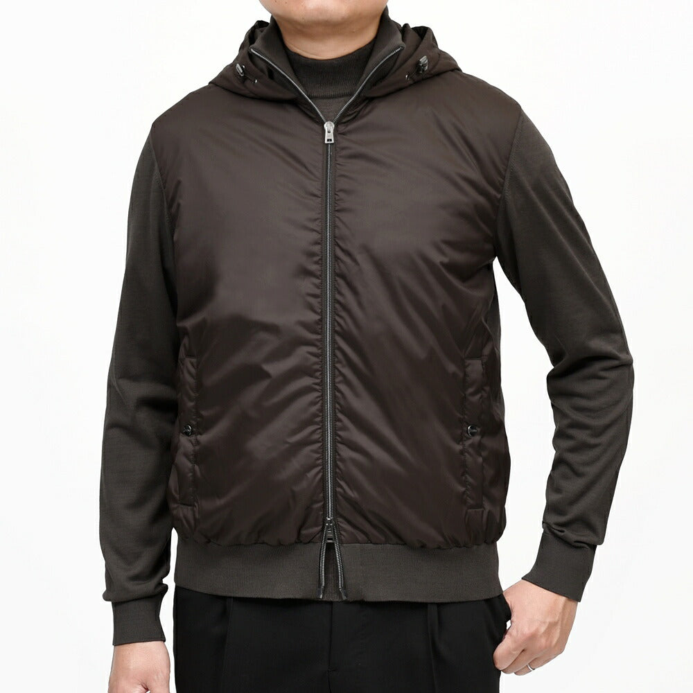HERNO（ヘルノ）<br>RESORTリゾート ポリエステル×コットンニットハイブリッドブルゾン MC00052UR-72109 14062601132