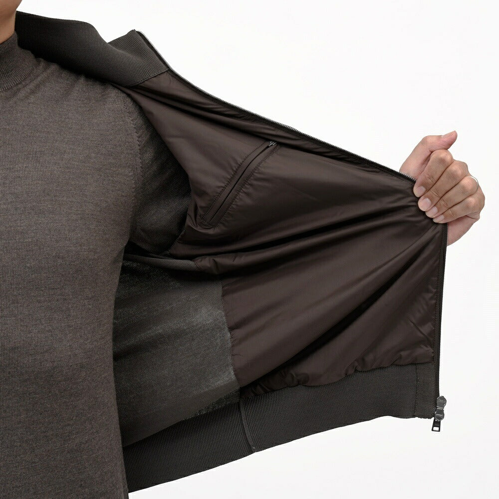 HERNO（ヘルノ）<br>RESORTリゾート ポリエステル×コットンニットハイブリッドブルゾン MC00052UR-72109 14062601132