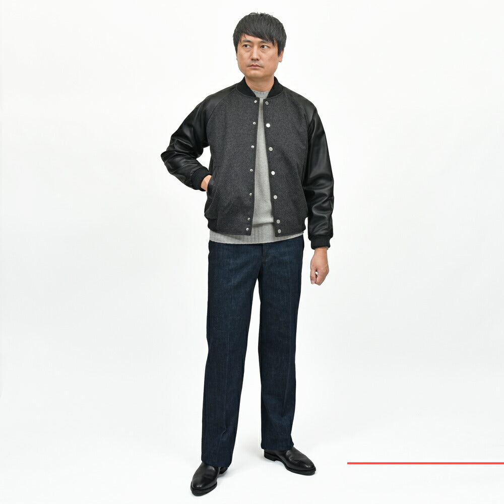 Cinquanta（チンクアンタ） ウールフランネル×ラムレザーアワードジャケット R531 14252001146
