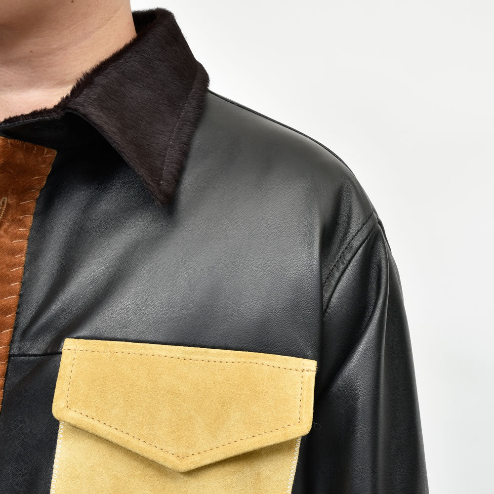 MARNI（マルニ） シープレザーコンビシャツ CUMY0025MQ ULA736 14252401138