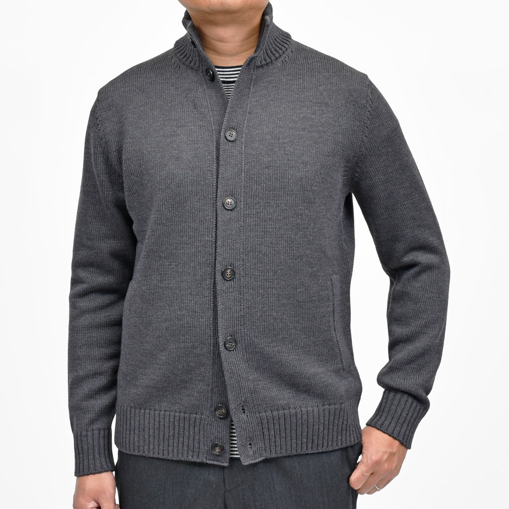 ZANONE（ザノーネ） 5ゲージウールスタンドカラーニットカーディガン CHIOTO/SLIM FIT/810130/ZR229/45602 16052000052