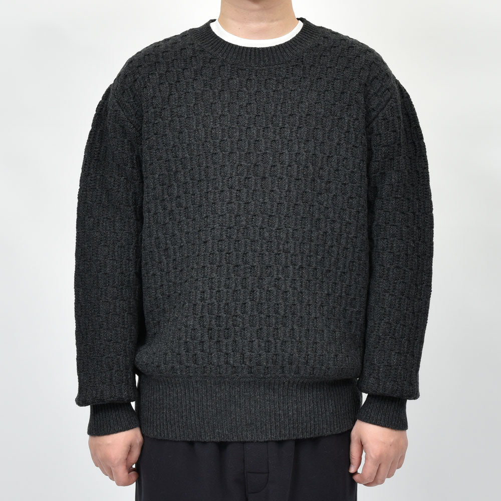 RENCONTRANT（レンコントラント） ウールコットンケーブルクルーネックニット 11138 16052404172