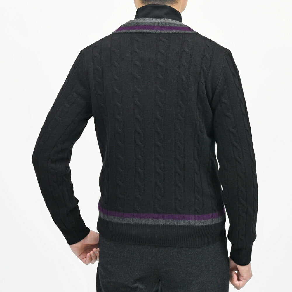 MILA SCHON MILANO（ミラ ショーン ミラノ） ウールカシミアケーブルVネックチルデンニット 287-500 16056000052