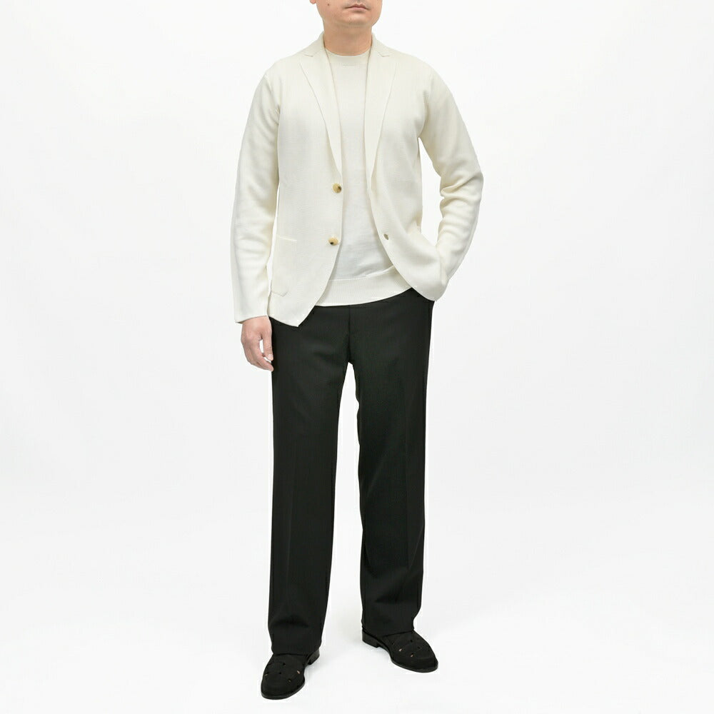 FILIPPO DE LAURENTIIS（フィリッポ デ ローレンティス） クレープコットンミラノリブ2Bニットジャケット RJMLMPT09 16061004109