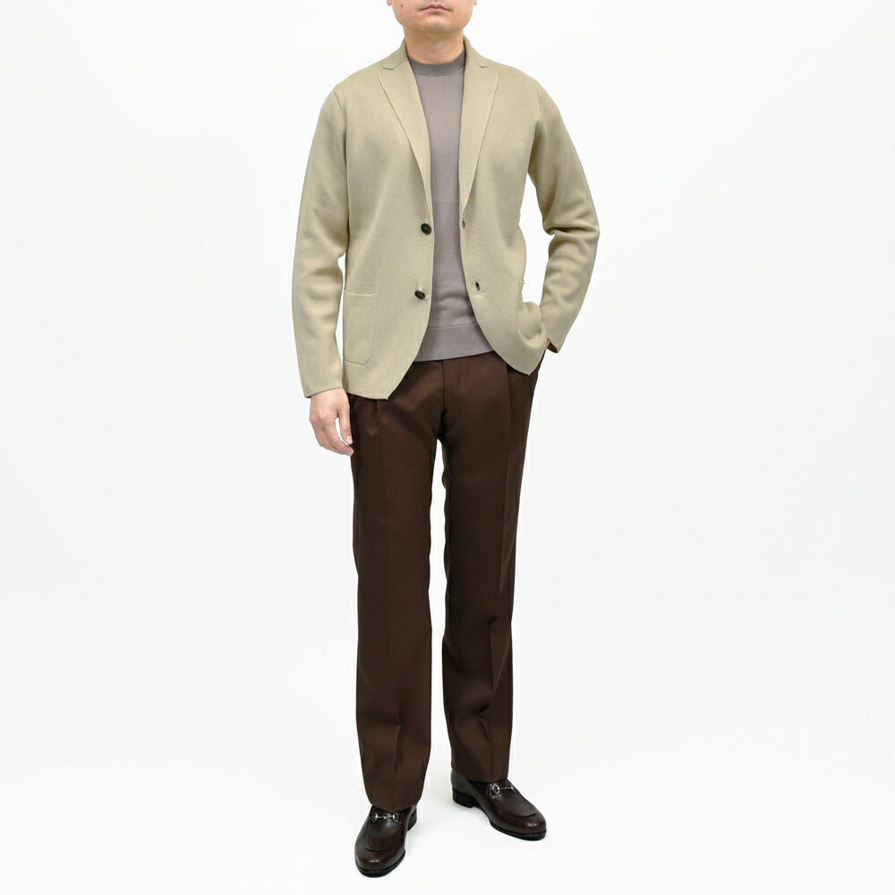 FILIPPO DE LAURENTIIS（フィリッポ デ ローレンティス） クレープコットンミラノリブ2Bニットジャケット RJMLMPT09 16061004109
