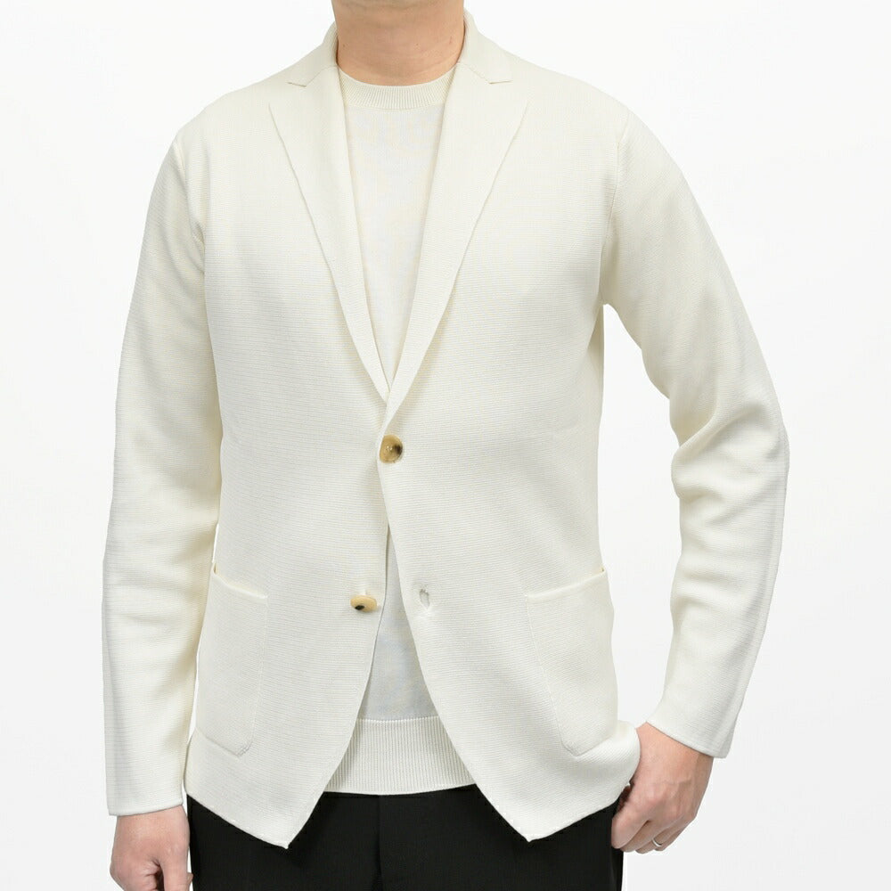 FILIPPO DE LAURENTIIS（フィリッポ デ ローレンティス） クレープコットンミラノリブ2Bニットジャケット RJMLMPT09 16061004109