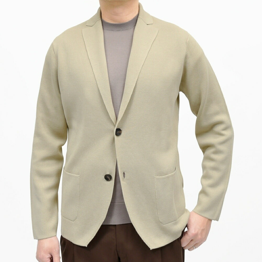 FILIPPO DE LAURENTIIS（フィリッポ デ ローレンティス） クレープコットンミラノリブ2Bニットジャケット RJMLMPT09 16061004109